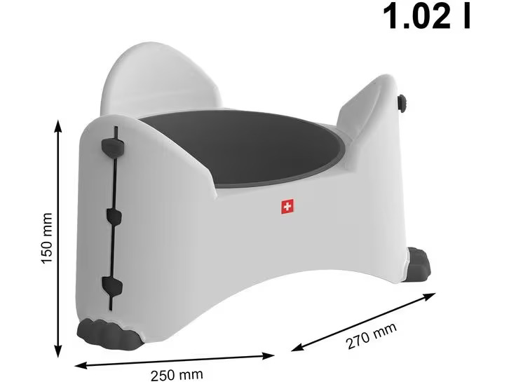 Rotho Verstellbarer Futternapf Sammy, 1.02 l, Weiss