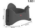Rotho Verstellbarer Futternapf Sammy, 1.02 l, Anthrazit