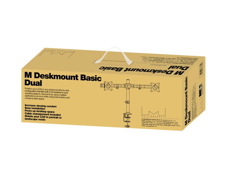 Multibrackets Tischhalterung Basic Dual bis 8 kg – Schwarz
