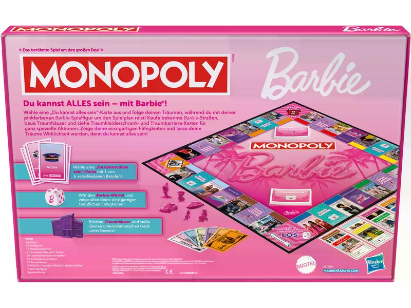 Hasbro Gaming Familienspiel Monopoly Barbie -DE-