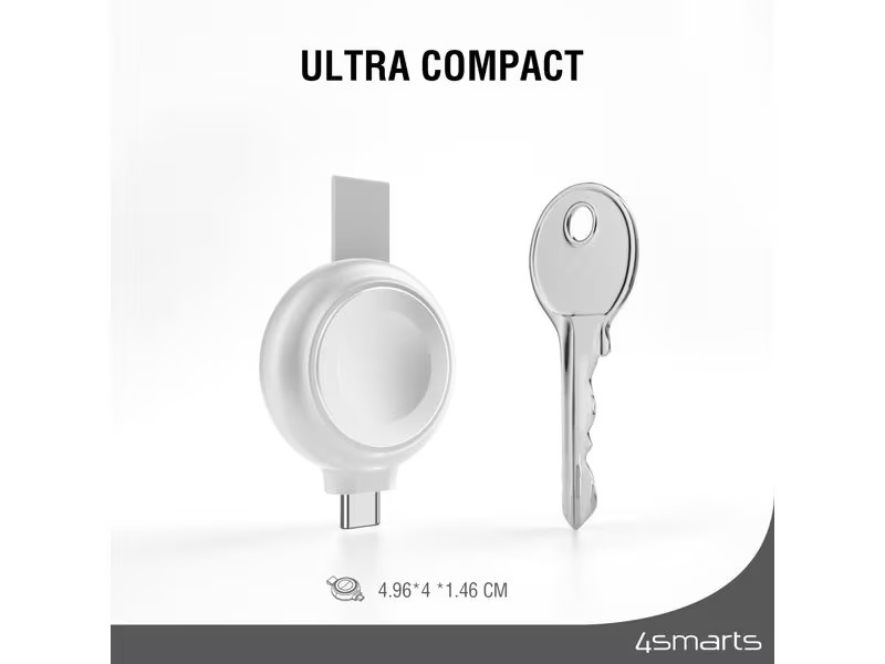 4smarts Ladekabel Apple Watch Charger QI2.0 Silber