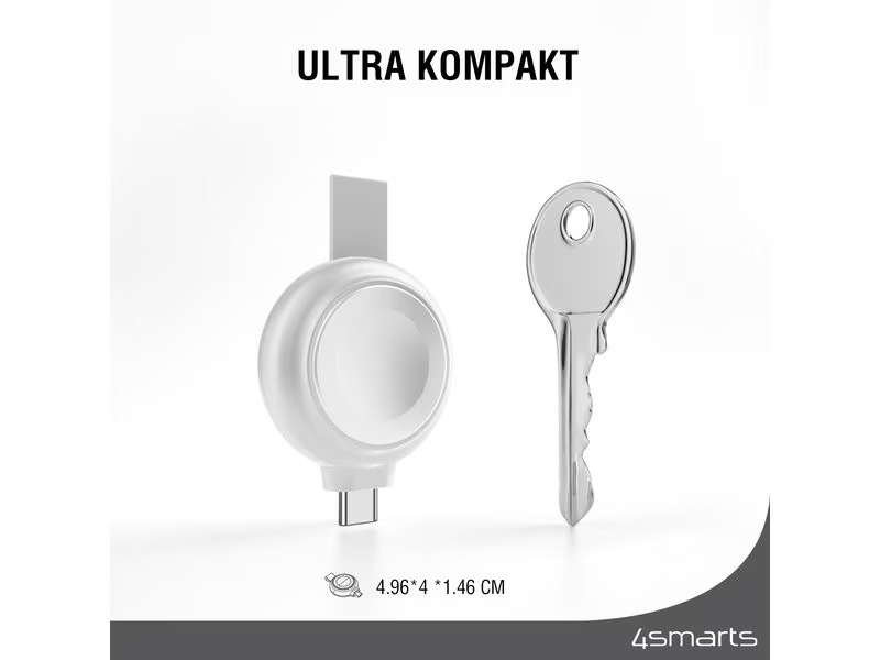 4smarts Ladekabel Apple Watch Charger QI2.0 Silber