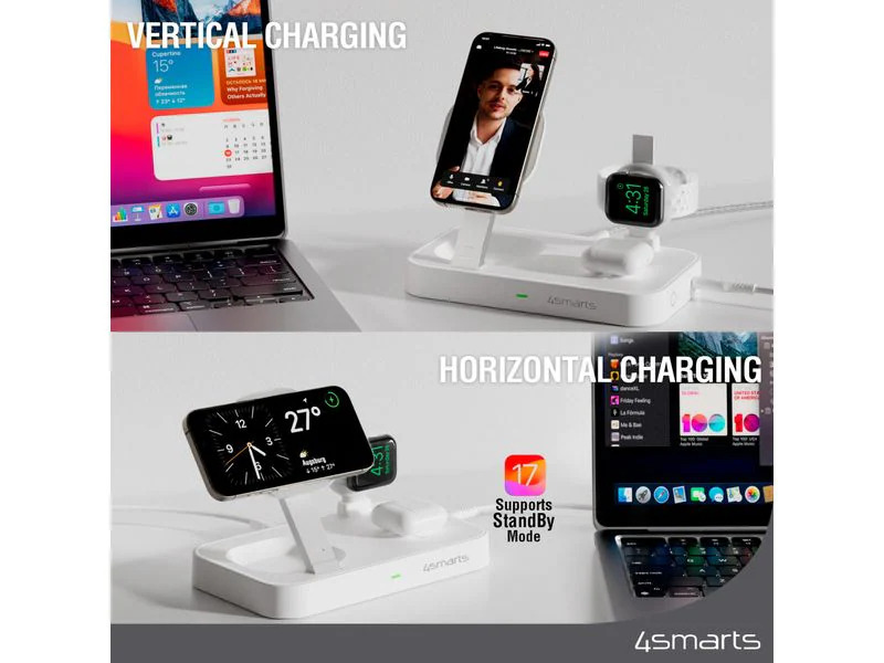 4smarts Wireless Charger Qi2 Weiss