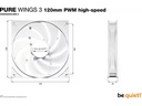 be quiet! PC-Lüfter Pure Wings 3 PWM high-speed 120 mm