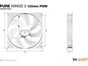 be quiet! PC-Lüfter Pure Wings 3 PWM 120 mm