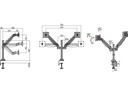 Multibrackets Tischhalterung Gas Lift Arm Dual bis 10 kg – Silber