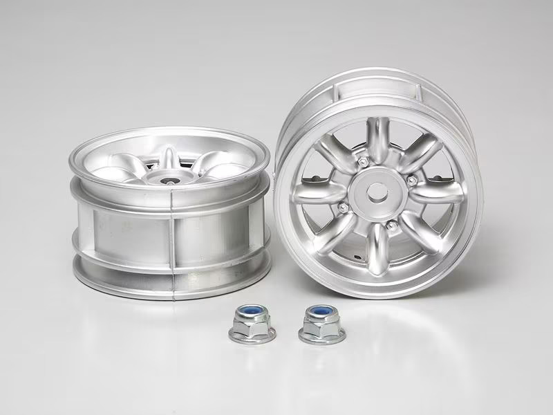 Tamiya Felgen 8-Speichen, Chrom, 24 mm, M-Chassis 1:10, 2 Stück