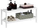 Songmics Schuhregal mit 2 Ablagen aus Bambus, Weiss
