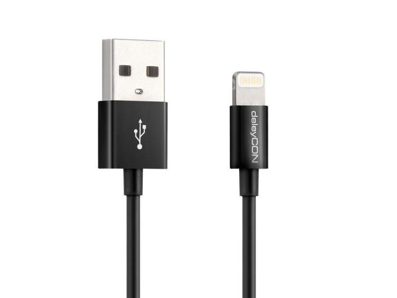 deleyCON USB 2.0-Kabel USB A - Lightning 2 m