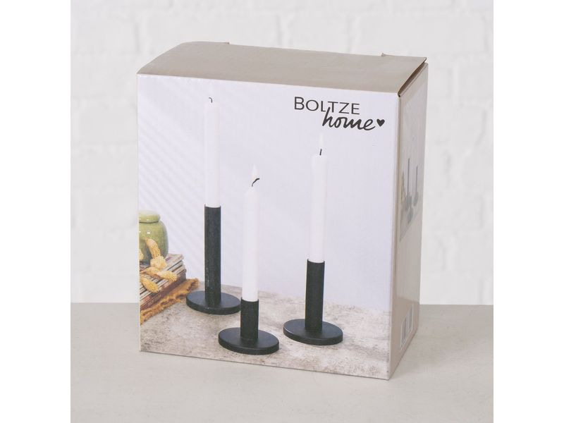 Boltze Kerzenhalter Malko 3-teilig, Schwarz