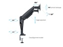 Multibrackets Tischhalterung Gas Spring Dual bis 9 kg – Schwarz