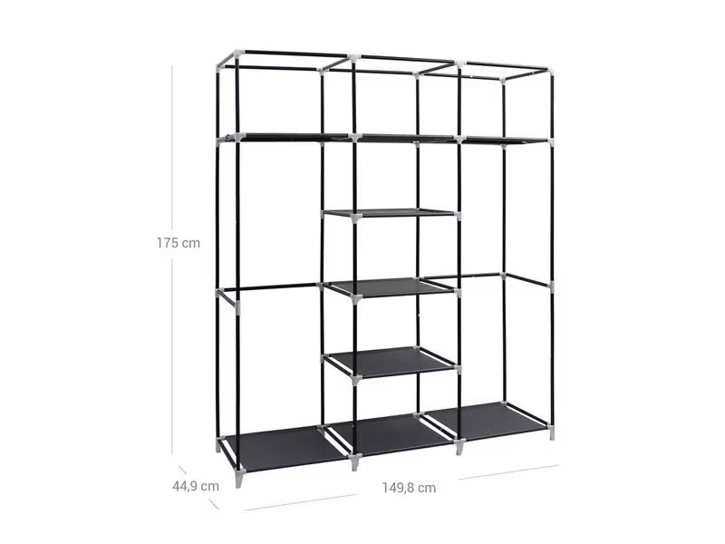 Songmics Regal 150 cm x 175 cm, Schwarz