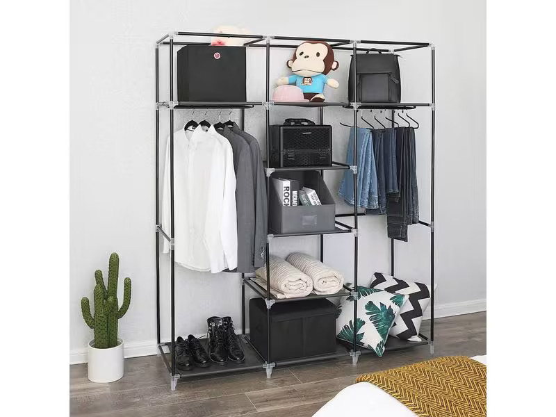 Songmics Regal 150 cm x 175 cm, Schwarz