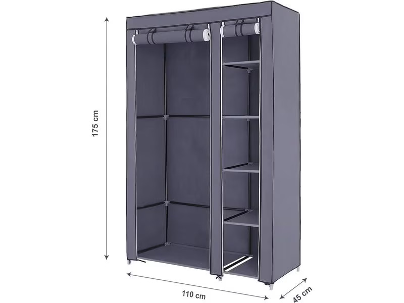 Songmics Regal 110 cm x 175 cm, Grau