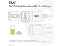 Club 3D USB-Wandladegerät PPS 65Watt GAN-Technologie CAC-1913