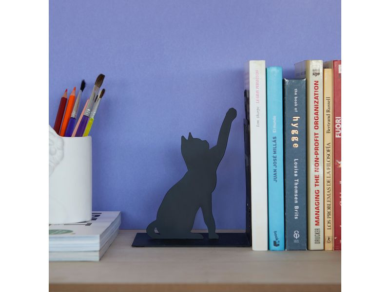 Trendform Buchstütze Fishing Cat Schwarz