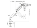 Multibrackets Tischhalterung Gas Spring Single bis 9 kg – Silber