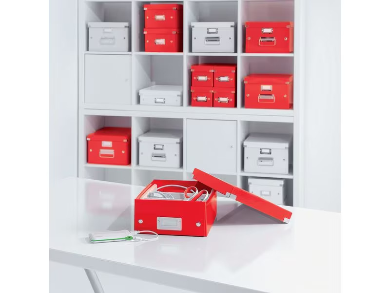 Leitz Archivschachtel WOW Cube L, metallic Rot