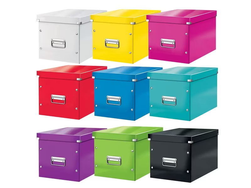 Leitz Archivschachtel WOW Cube L, metallic Rot