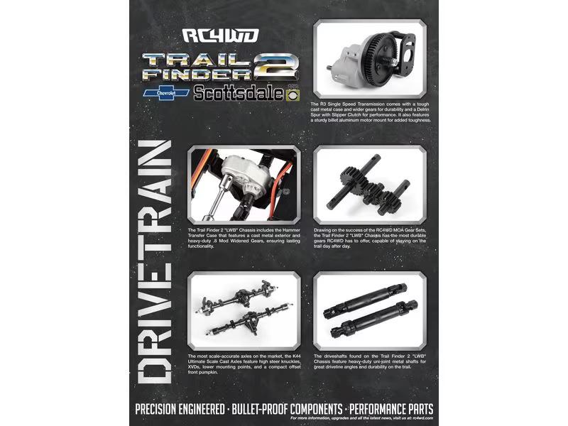 RC4WD Scale Crawler Trail Finder 2 LWB Chevy K10 Schwarz RTR, 1:10