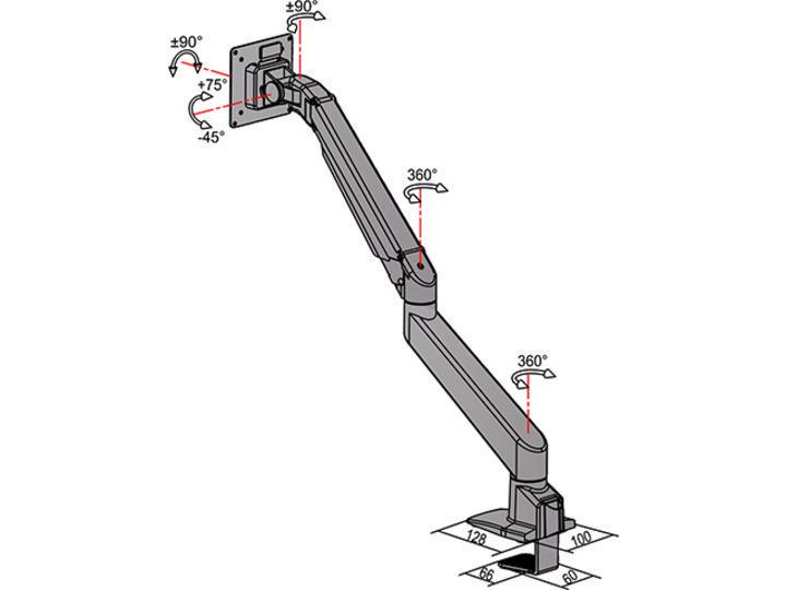 Multibrackets Tischhalterung Single bis 10 kg – Weiss