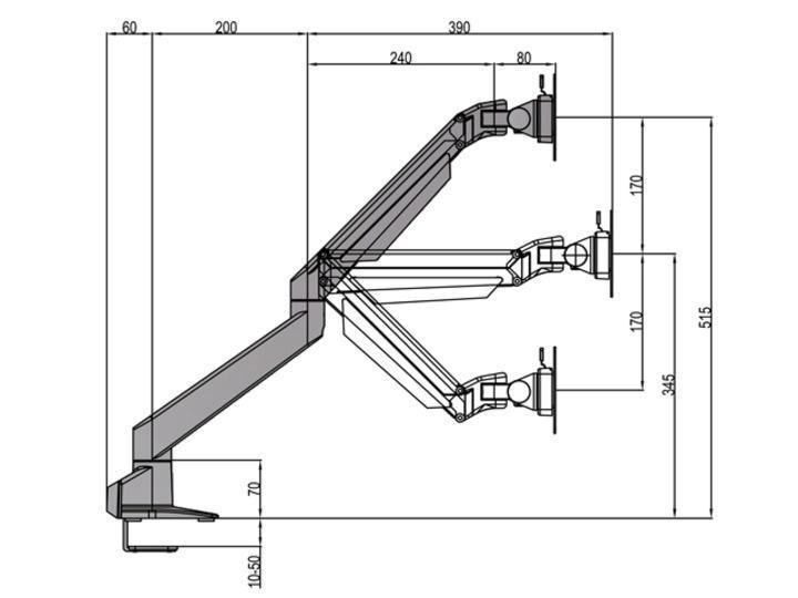 Multibrackets Tischhalterung Single bis 10 kg – Weiss