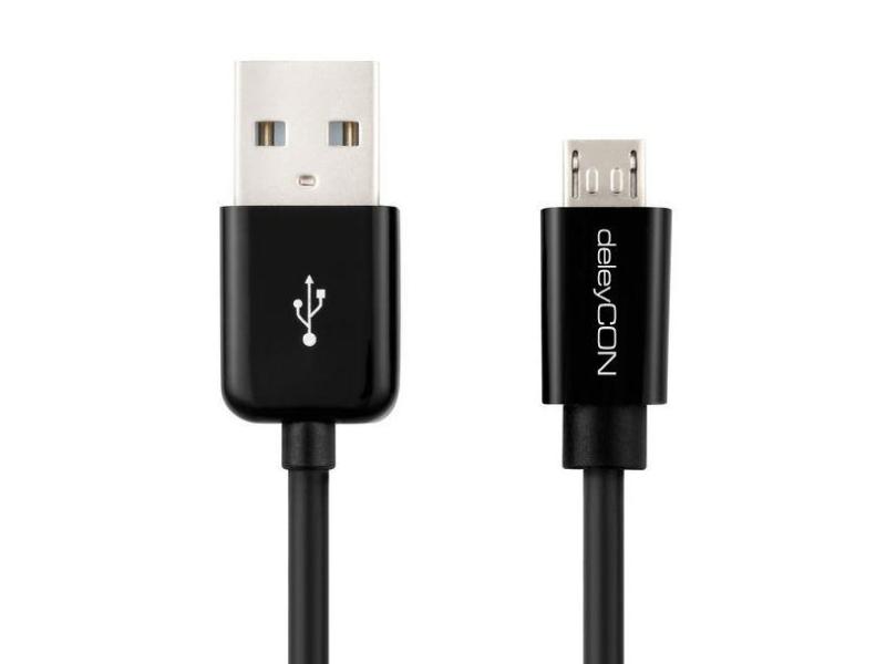 deleyCON USB 2.0-Kabel USB A - Micro-USB B 2 m