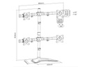 Multibrackets Tischständer Basic Quad bis 8 kg – Schwarz