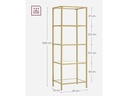 VASAGLE Regal 30 cm x 124.5 cm, Gold