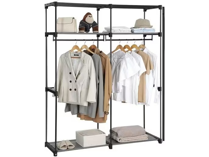 Songmics Regal 43 cm/140 cm x 174 cm, Schwarz