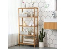 Songmics Badezimmerregal 60 cm x 130 cm, Bambus/Nature