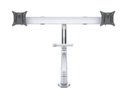 Multibrackets Tischständer Gas Lift Arm + Duo Crossbar 2 bis 7 kg – Weiss