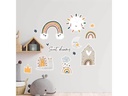 Papierdrachen Wandtattoo-Set Regenbogen