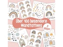 Papierdrachen Wandtattoo-Set Regenbogen
