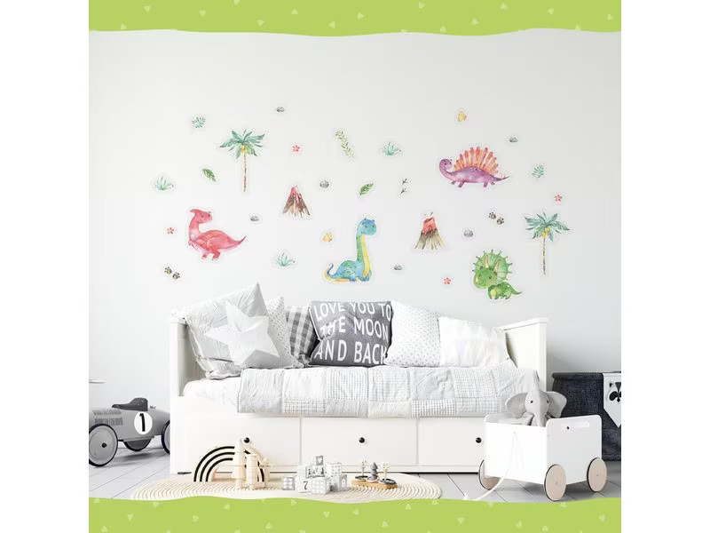 Papierdrachen Wandtattoo-Set Dinosaurier