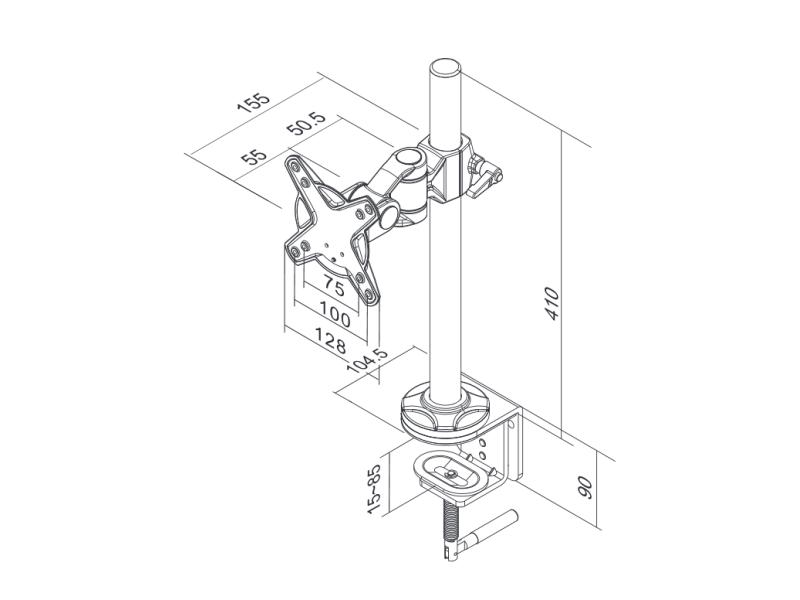 NewStar Tischhalterung FPMA-D1010 bis 12 kg – Silber