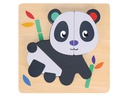 Spielba Holzspielwaren Puzzle-Set mit Panda, Elefant, Giraffe