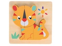 Spielba Holzspielwaren Puzzle-Set mit Panda, Elefant, Giraffe