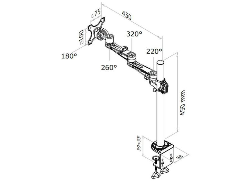 NewStar Tischhalterung FPMA-D935 bis 10 kg – Schwarz