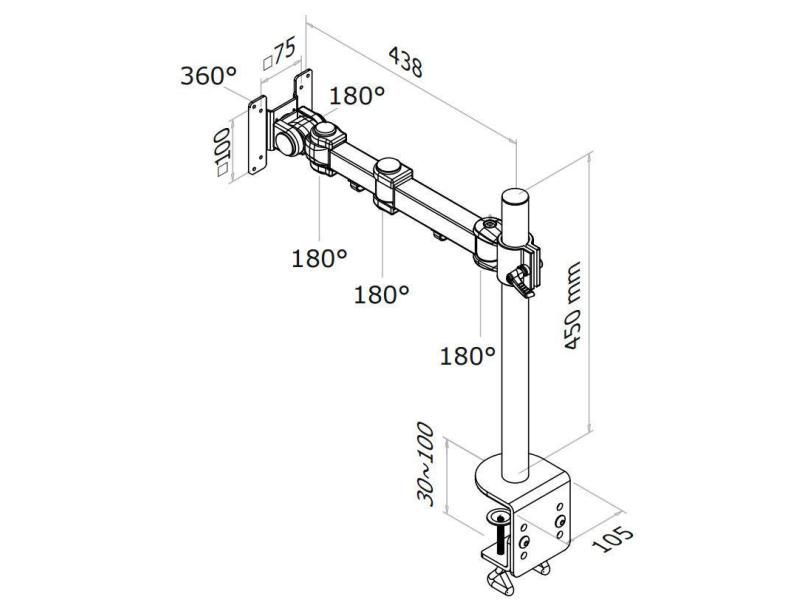 NewStar Tischhalterung FPMA-D960 bis 10 kg – Schwarz