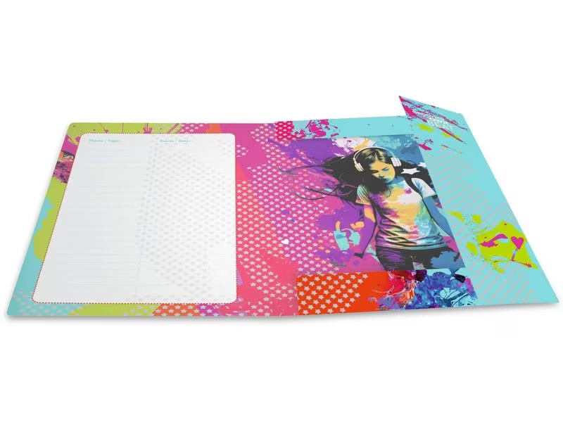 HERMA Gummibandmappe Music Girl A4, Karton, mit Innendruck