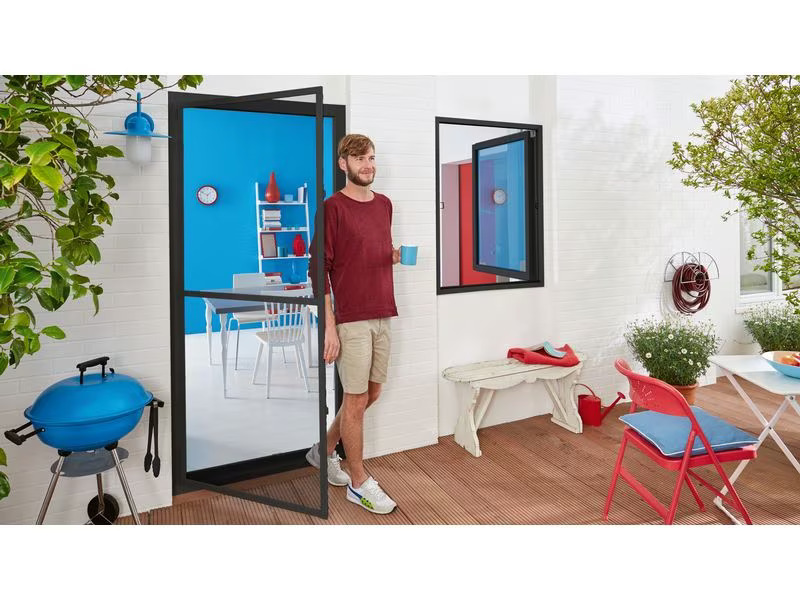 tesa Fliegengitter Insect Stop ALU Comfort Türen, 1.2 x 2.4 m