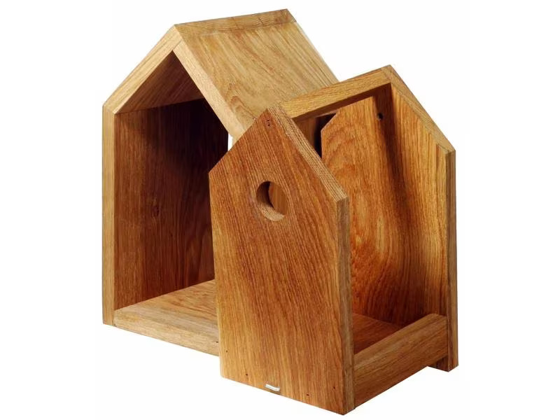 dobar green label Nistkasten Design, 16 x 16 x 28.5 cm, Holz, Braun