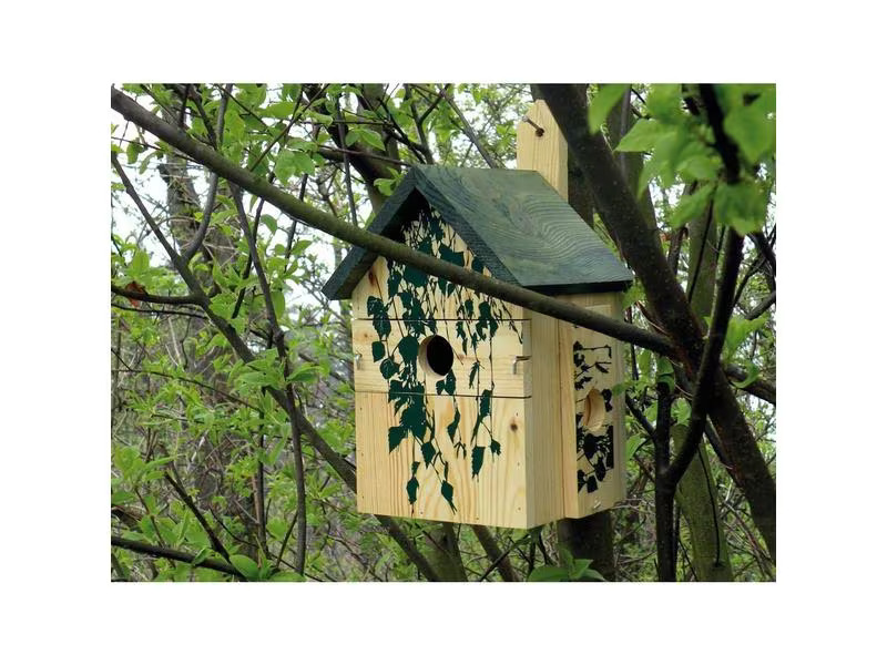 dobar Nistkasten Camouflage Birke, 17.5 x 17 x 33 cm, Holz