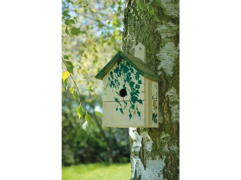 dobar Nistkasten Camouflage Birke, 17.5 x 17 x 33 cm, Holz