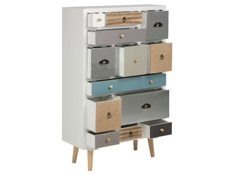 AC Design Kommode Thais 70 cm x 114 cm, Mehrfarbig/Weiss