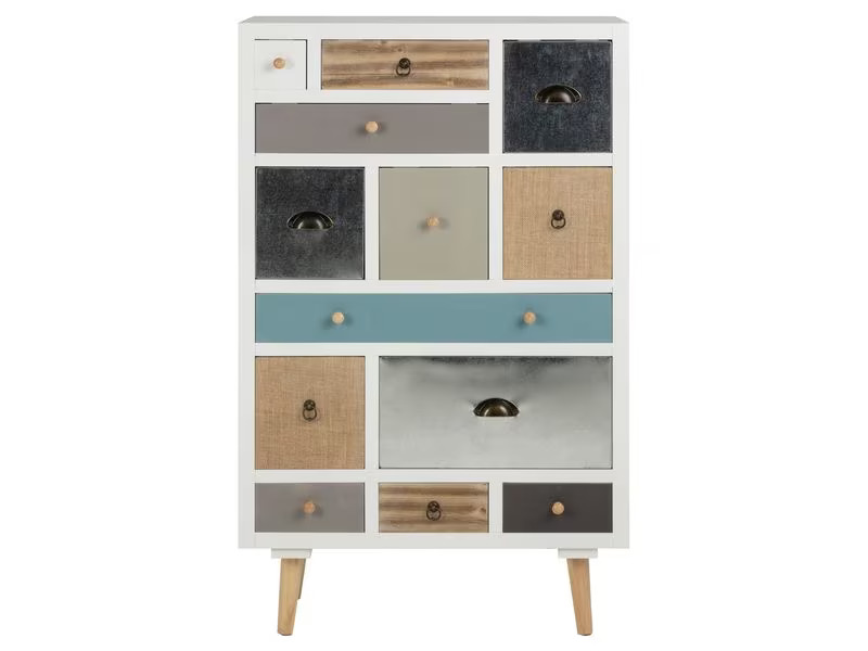 AC Design Kommode Thais 70 cm x 114 cm, Mehrfarbig/Weiss