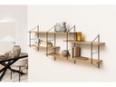 AC Design Wandregal Belfast 191 x 25,5 x 79 cm, Braun/Schwarz