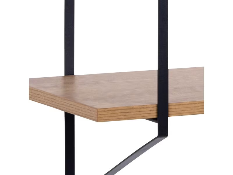 AC Design Wandregal Belfast 191 x 25,5 x 79 cm, Braun/Schwarz