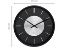 NeXtime Wanduhr Retro II Ø 25 cm, Schwarz/Silber